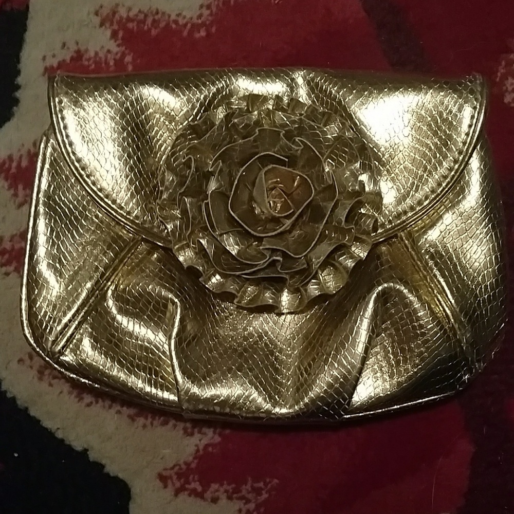 Loeffler Randall gold metallic purse